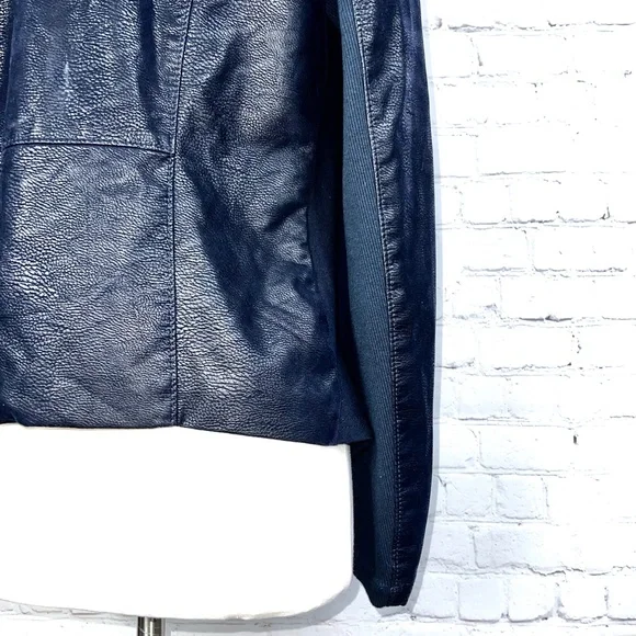 🚫SOLD!|•[BLANKNYC]•| Draped Full Zip Faux Leather Snakeskin Cardigan + Cotton - Picture 9 of 16